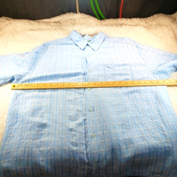 Cubavera XL Casual Button Down Shirt Linen/ Rayon Blue Men's Short Sleeve....... - Picture 8 of 10